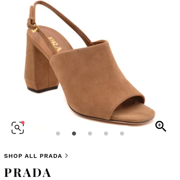 Prada Shield Suede Calzature Donna Camoscio Sling heels sz. 37/ 6.5 - Picture 4 of 16